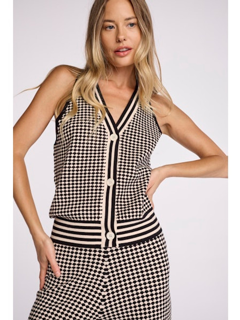 Sawyer Vest - Black/Cream